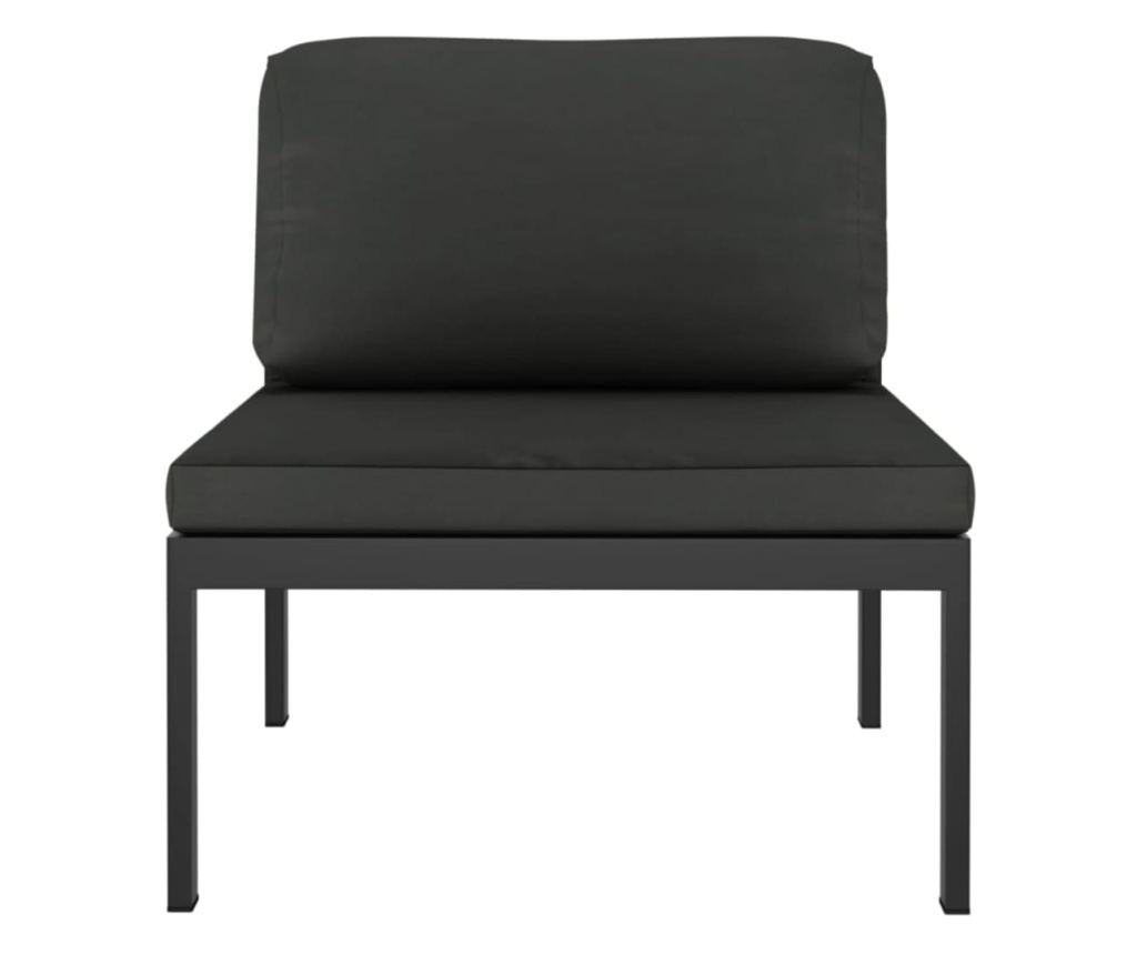 Градински комплект с възглавници, 7 части, антрацит, алуминий - 6