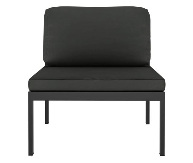 Градински комплект с възглавници, 6 части, антрацит, алуминий