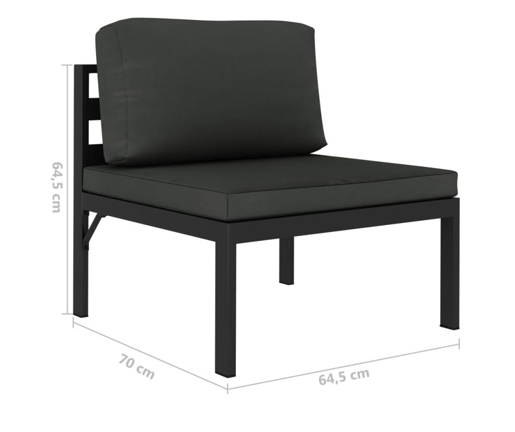 Vrtna garnitura s jastucima, 4 komada, antracit, aluminij - 5