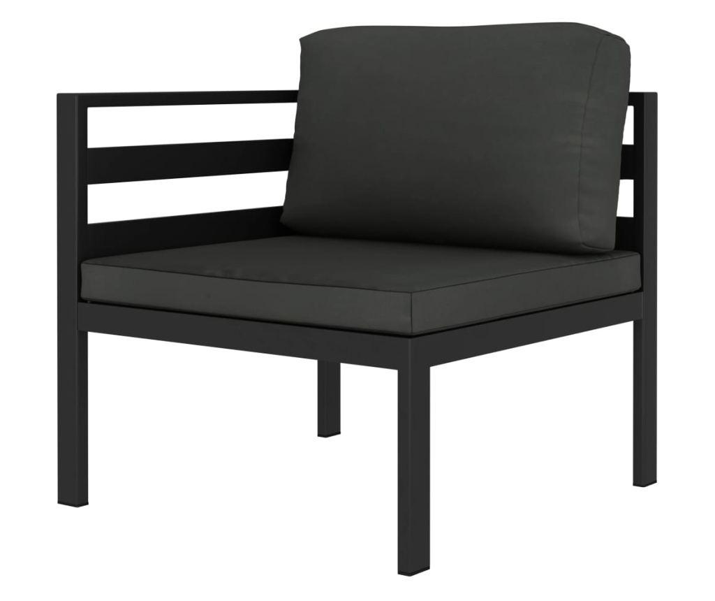 Градински комплект мебели с възглавници, 8 части, антрацит, алуминий - 2