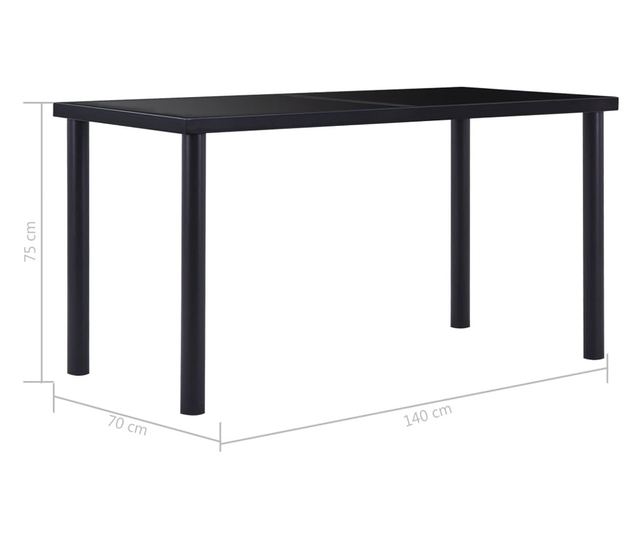 Set kuhinjskog namještaja, 7 dijelova, crna, umjetna koža