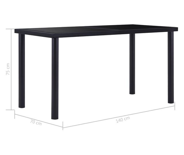 Set kuhinjskog namještaja, 5 dijelova, crna, umjetna koža