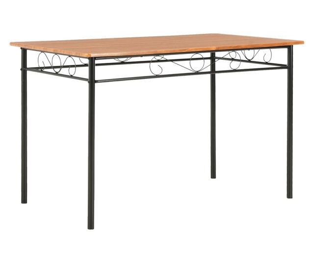 Set kuhinjskog namještaja, 7 dijelova, smeđa, MDF i čelik