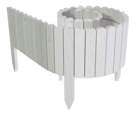 Декоративна дървена градинска ограда Mercaton® с 5 фиксиращи летви, 200×30 см, Бяла