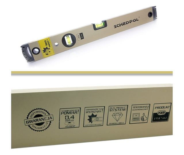 Professzionális szintű LUX 2 buborék 60 cm, vízszintes szintező szem
