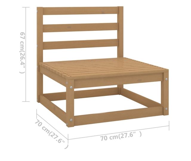 Set vrtne garniture, 9 komada, boja meda, masivno drvo bora