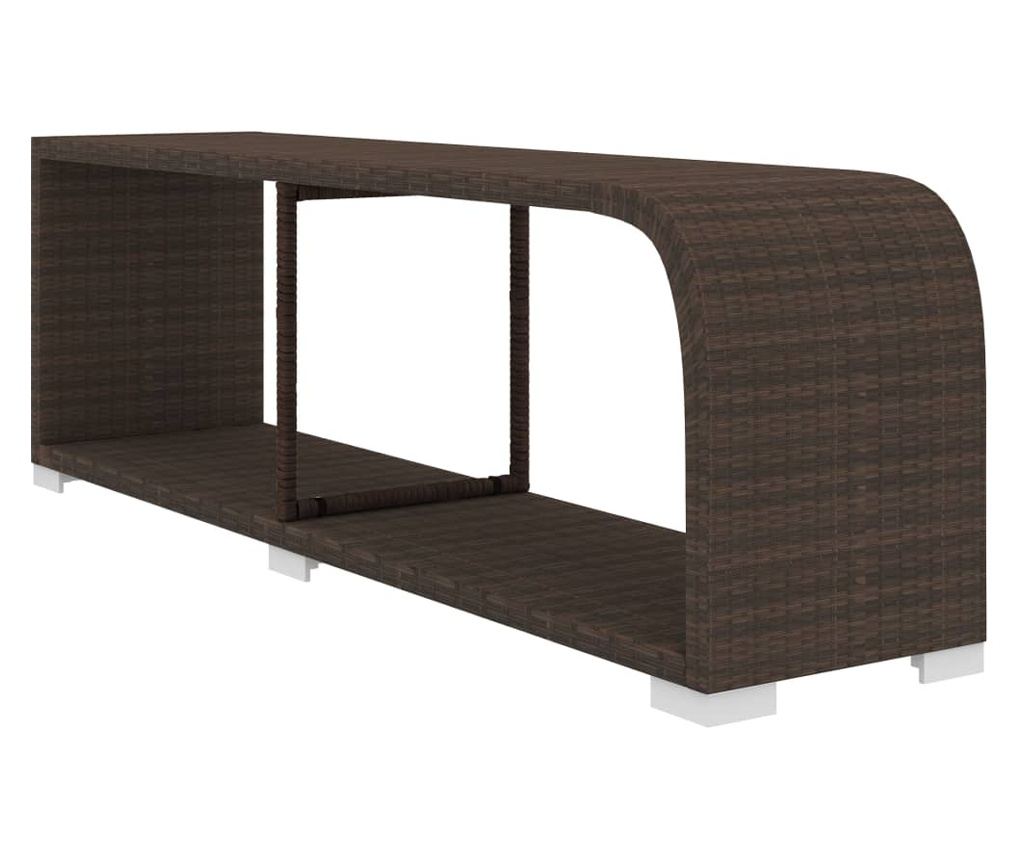 Set mobilier de grădină cu perne, 10 piese, maro, poliratan - 8