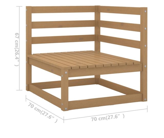 Set vrtne garniture, 9 komada, boja meda, masivno drvo bora