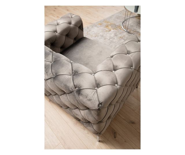 Sofa 3 locuri Hilena, gri antracit