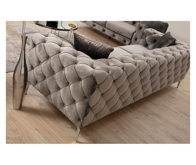 Sofa 3 locuri Hilena, gri antracit