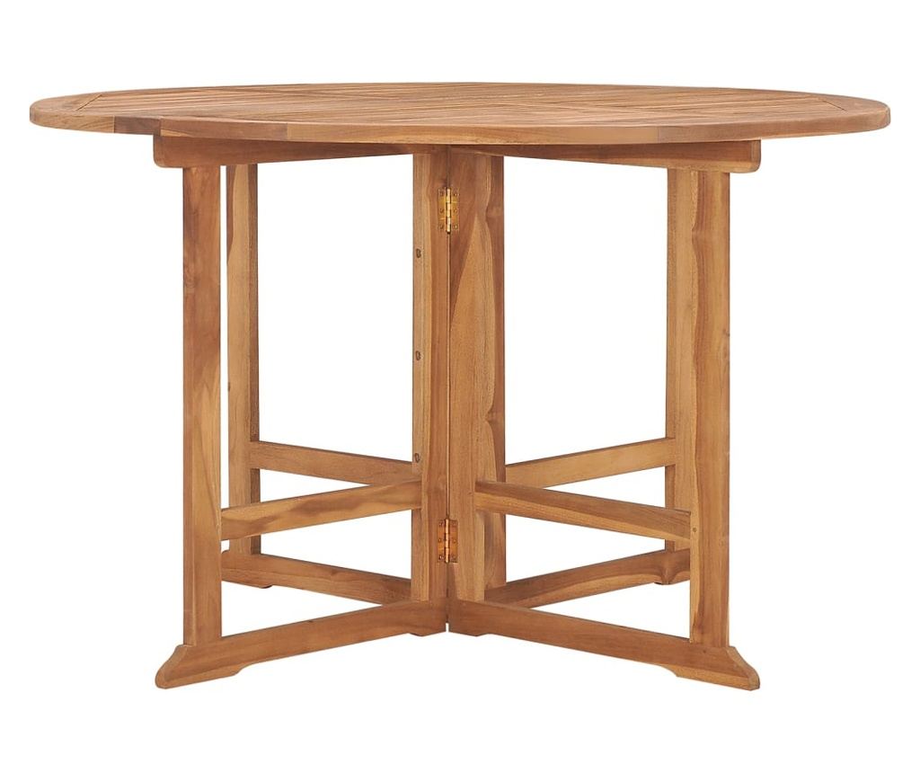 Sklopivi vrtni blagovaonski stol Ø110x75 cm od masivne tikovine - 2
