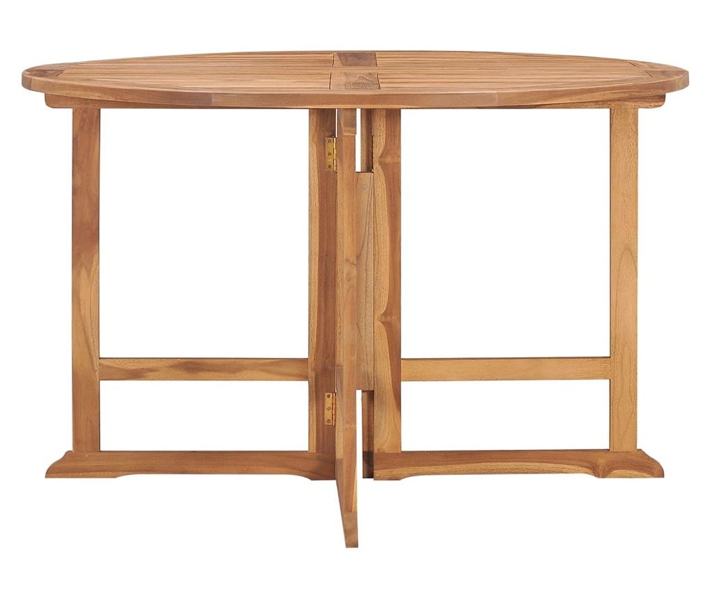 Sklopivi vrtni blagovaonski stol Ø110x75 cm od masivne tikovine - 3