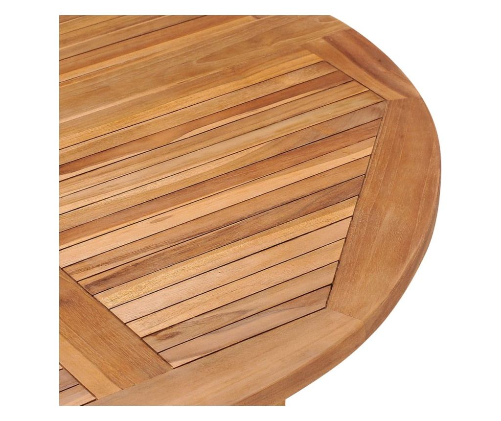 Sklopivi vrtni blagovaonski stol Ø110x75 cm od masivne tikovine - 7