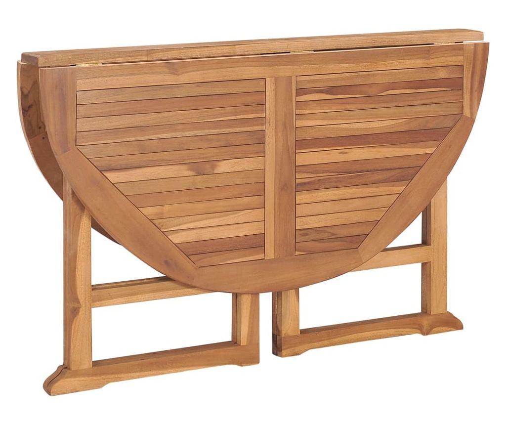 Sklopivi vrtni blagovaonski stol Ø110x75 cm od masivne tikovine - 8