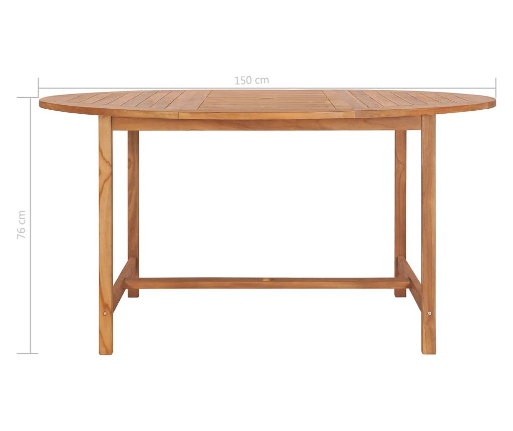 Vrtni stol 150 x 76 cm od masivne tikovine - 12