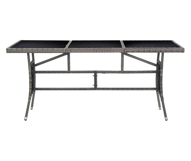 Vrtni stol, siva, 170 x 80 x 74 cm, poliratan