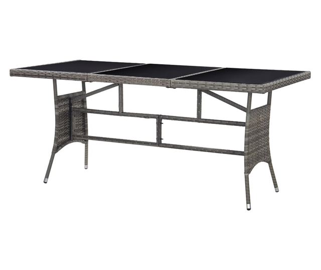 Vrtni stol, siva, 170 x 80 x 74 cm, poliratan