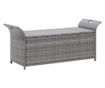 Poly Rattan klupa za pohranu s jastukom, siva, 138 cm thumbnail 2