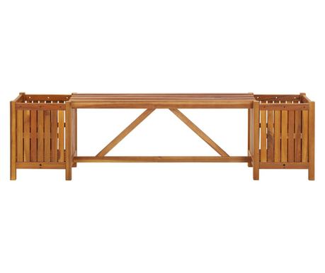 Vrtna klupa s 2 sadilice 150x30x40 cm masivno bagremovo drvo 