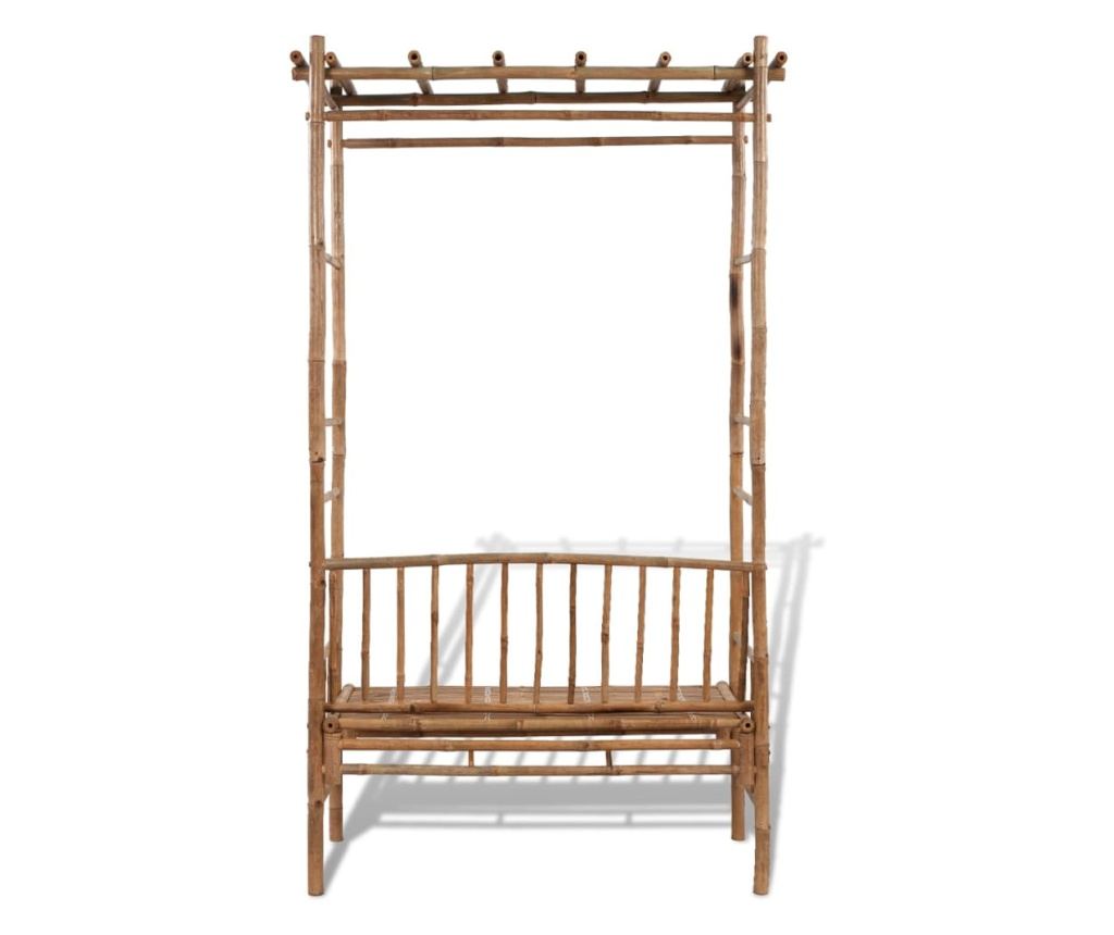 Vrtna klupa s pergolom, 130 cm, bambus - 3