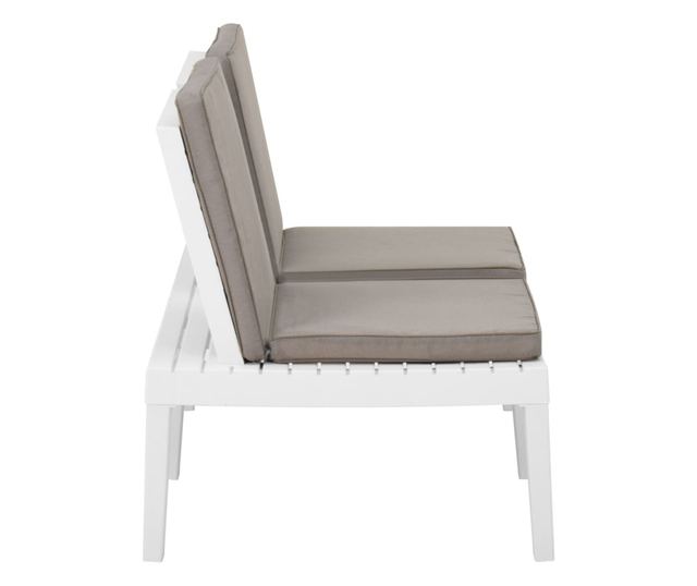 Vrtna klupa s jastucima plastična bijela