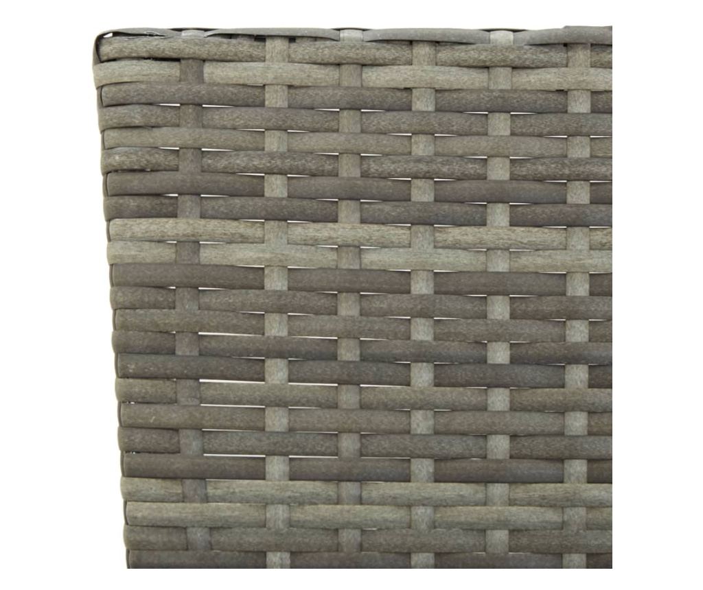 Vrtna klupa s jastucima, siva, 176 cm, polyrattan - 8