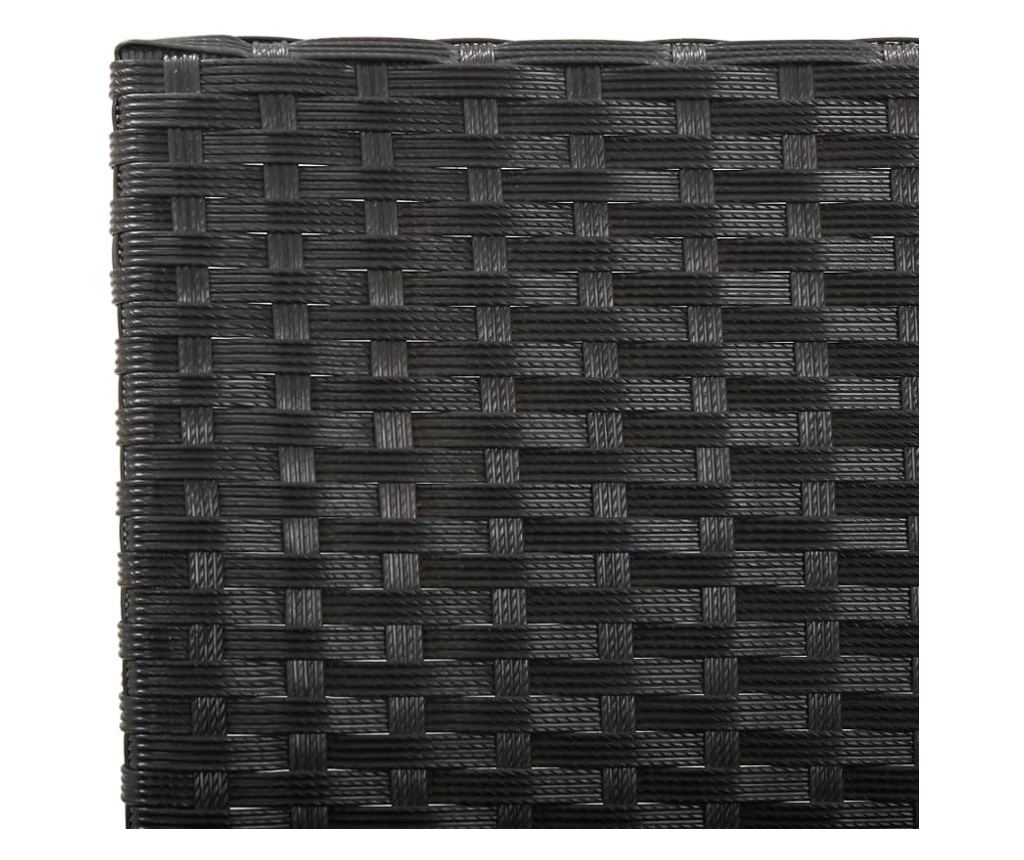 Vrtna klupa s jastucima, crna, 176 cm, polyrattan - 8