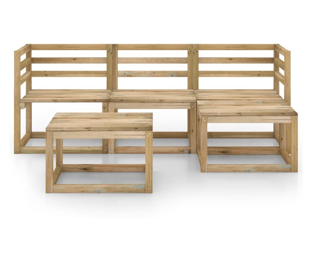 Set vrtnega pohištva, 5 kosov, obdelan les iglavcev - 3