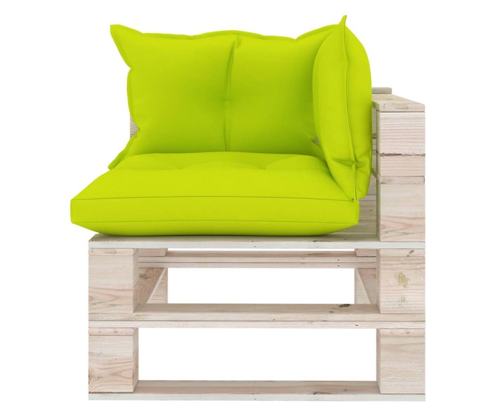 Vrtna sofa od paleta, 2 mjesta, s jastucima, borovo drvo - 5