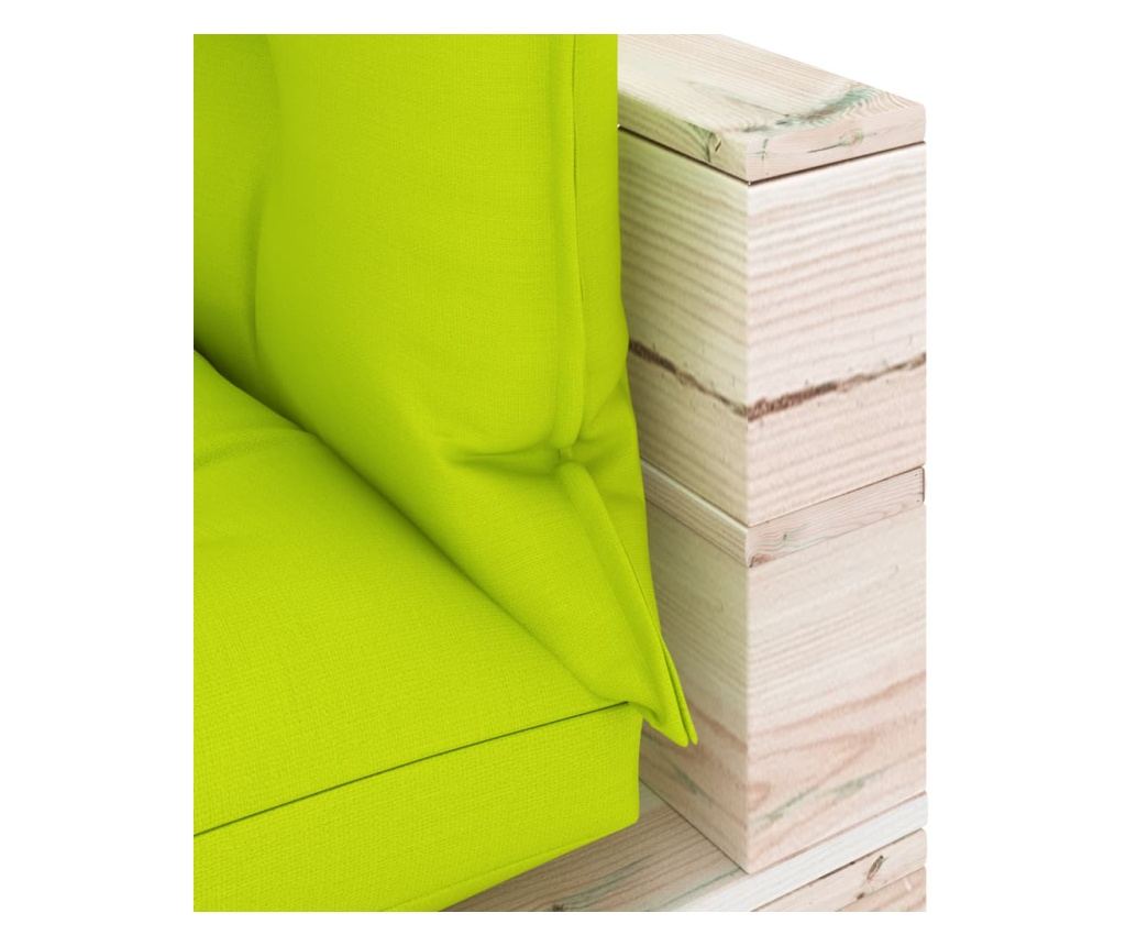 Vrtna sofa od paleta, 2 mjesta, s jastucima, borovo drvo - 7
