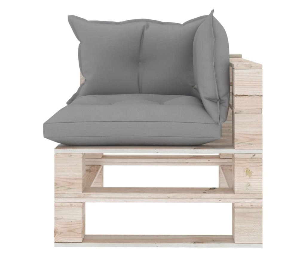 Vrtni set od paleta s jastucima, 6 dijelova, borovo drvo - 5