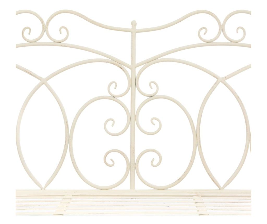 Vrtna klupa 104 cm željezna antikna bijela - 6