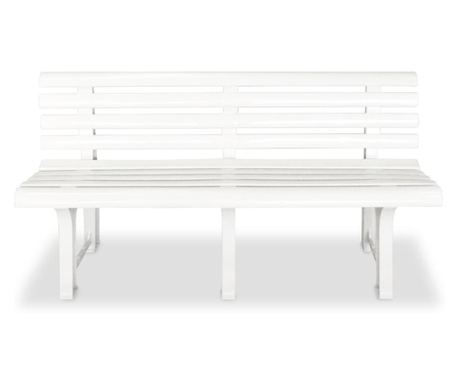 Vrtna klupa 145,5 cm plastična bijela 