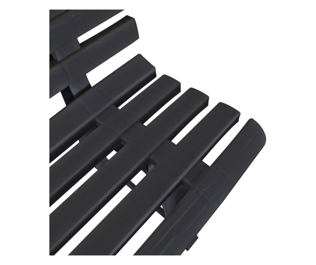 Vrtna klupa 145,5 cm plastična antracit - 8
