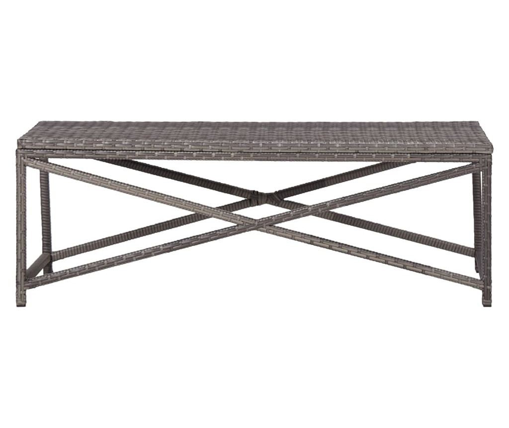 Vrtna klupa, siva, 120 cm, poliratan - 2