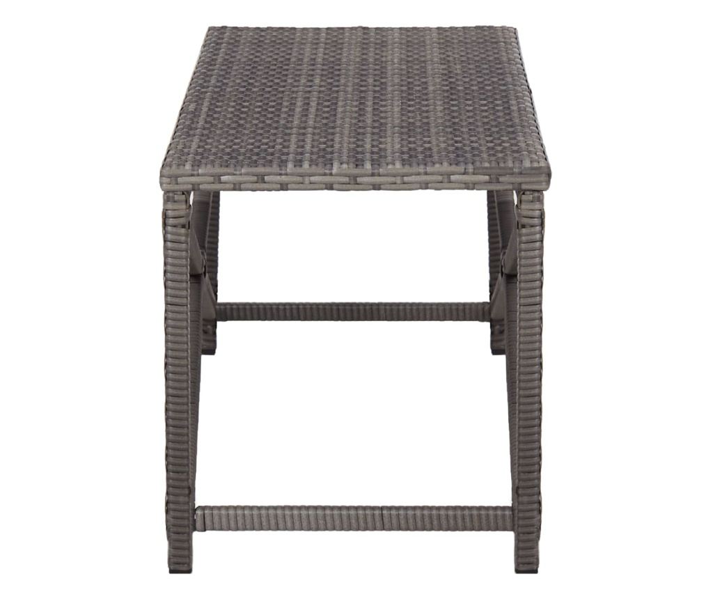 Vrtna klupa, siva, 120 cm, poliratan - 3