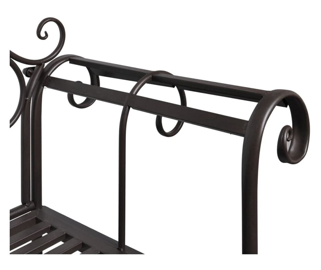 Vrtna klupa 132 cm čelik antička smeđa - 4