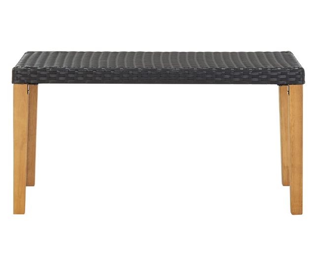 Vrtna klupa, crna, 120 cm, poliratan i akacijevo drvo