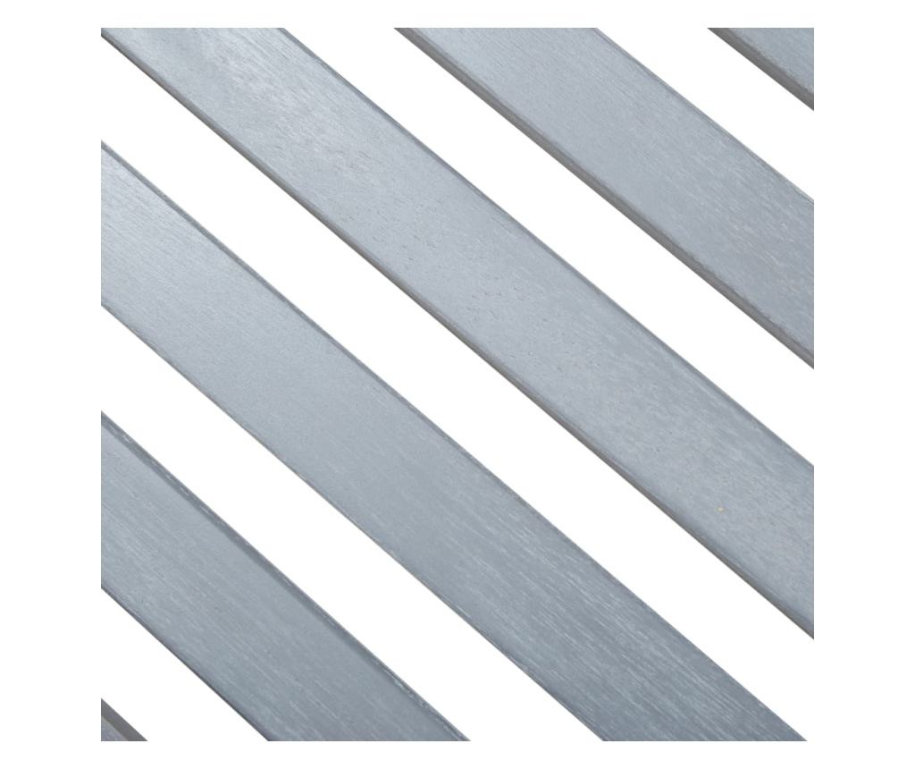 Vrtna klupa s 3 sjedala, siva, 150 cm, masivno eukaliptusovo drvo - 6