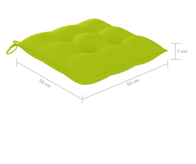 Градински столове с масичка за чай и възглавници, масивна акациева дървесина