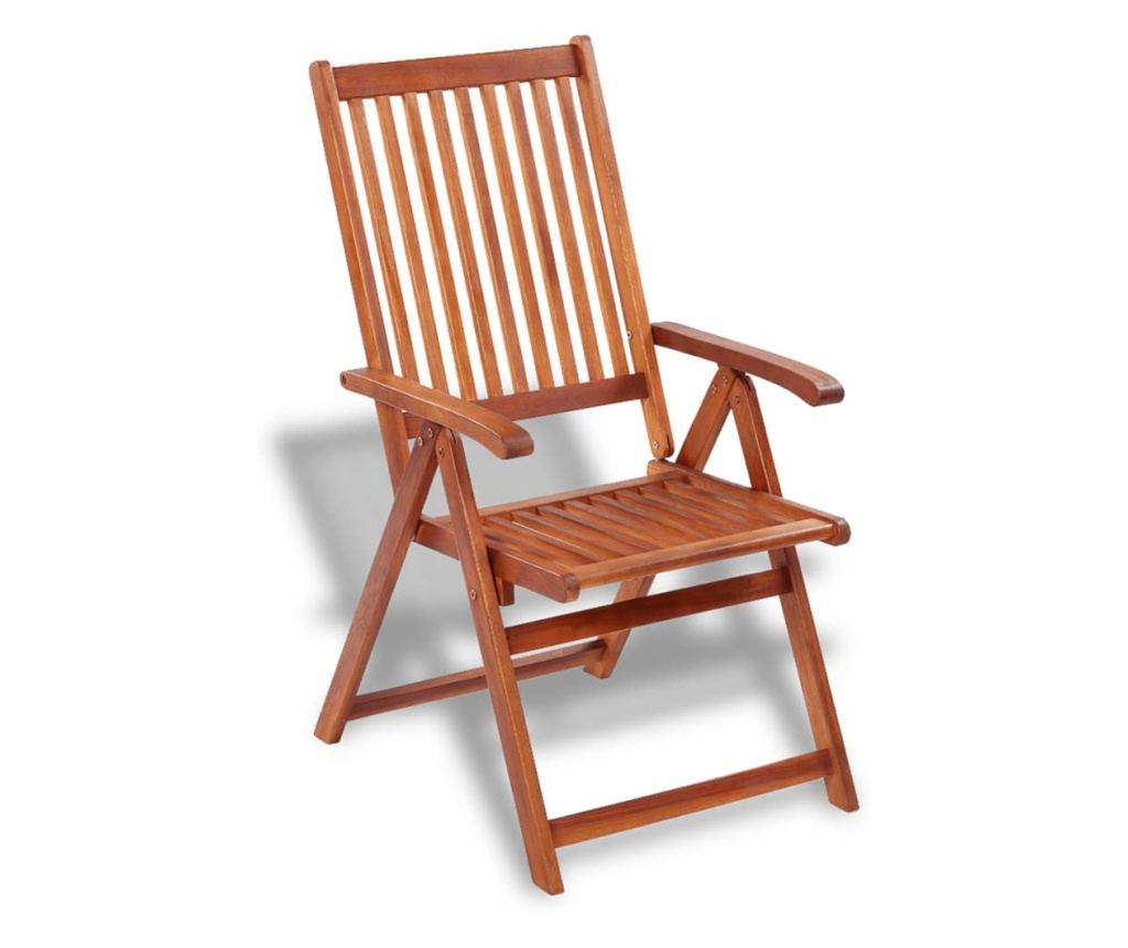 Сгъваеми градински столове, 2 бр., кафява, акация от масивно дърво - 3