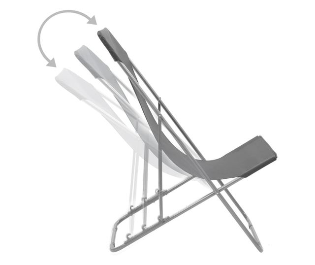 Sklopive stolice za plažu 2 kom čelik i tkanina Oxford sive