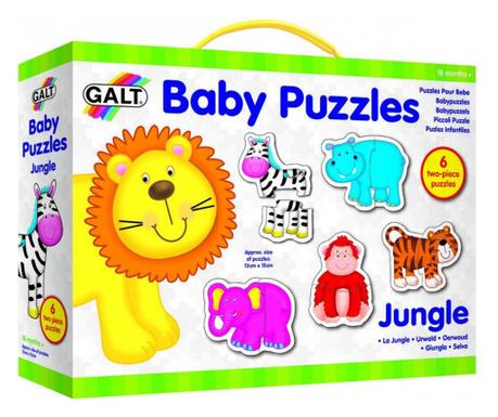 Set de 6 puzzle Baby Puzzle Galt, Animale din jungla, 18 luni+