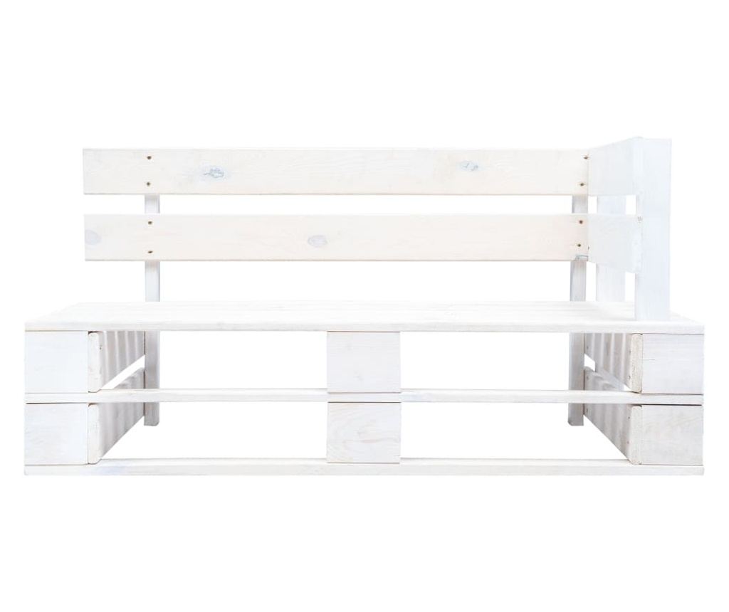 Sofa od paleta za dvije osobe, s jastucima, od bijelog borovine. - 3