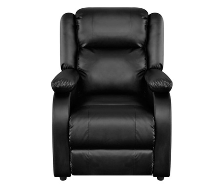 Електрически масажен стол, черен, изкуствена кожа