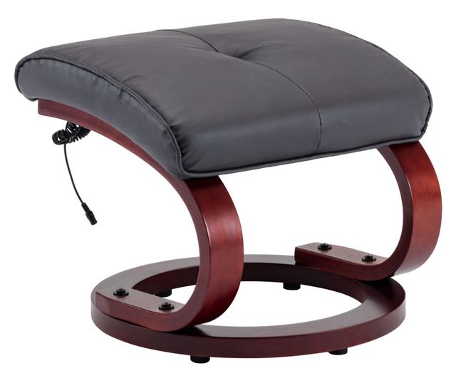 Naslonjač za masažu s tabureom, sivi, umjetna koža