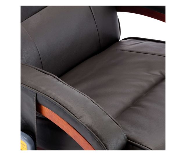 Naslonjač za masažu s tabureom, sivi, umjetna koža