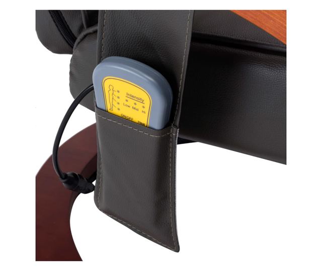 Naslonjač za masažu s tabureom, sivi, umjetna koža