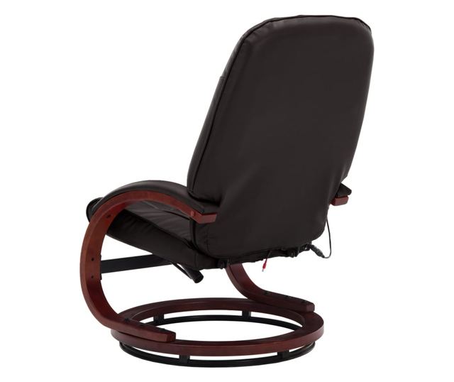 Naslonjač za masažu s tabureom, smeđi, umjetna koža