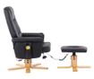 Masažna fotelja s taburetom, crna, umjetna koža